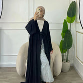 Ramadan Dubai Open Abaya Dress for Women Elegant Arabic Women Muslim Modest Cardigan Clothing Islamic Party Solid Turkey Robe