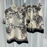 Men's clothing summer high-quality digital printing trendy brand handsome breathable beach shorts short-sleeved T-shirt set