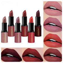 Velvet matte lipstick set, waterproof long-lasting non-stick cup nude lip gloss set 6PCS/set