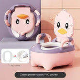 Baby Potty Training Seat Cartoon Duck Type Soft Hard Cushion Clamshell Armrest Waist Guard Toilet Urinal Baby Toilet Supplies