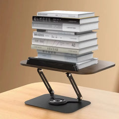 Multifunctional 360° Swivel Foldable Textbook Stand Adjustable Aluminum Alloy Reading Stand With Spring Clip For Laptops, Tablet