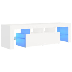 TV cabinet with LED lights White 140x36,5x40 cm