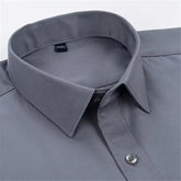 New Men's Solid Color Business Shirt Formal Classic Soft Casual Easy-care Slim Fit White Pink Long Sleeve Pocketless Social Tops