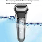 Kemei Washable Wet & Dry Electric Shaver For Men Face Beard Electric Razor Rechargeable Head Bald 3-Blade Shaving Machine System