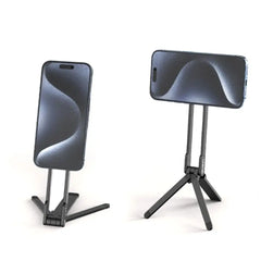 Magnetic Portable Alloy Phone Tripod Carabiner-Mounted For IPhone Dual-sided Magnetic Tripod Desk Mount Phone Handle Holder