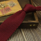 7Cm Knitted Tie Men'S Casual Versatile Women'S College Style Solid Color Dark Red Army Green Tie For Men