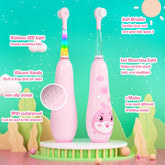 Seago Kids Electric Toothbrush Sonic Child Dolphin Colorful Observing LED 2 mins Smart Timer IPX7 Waterproof Teeth Cleaning