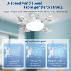 Drone Design Ceiling Fan Light with Remote Control AC85-265V Fan Lighting Bulb for Home Restaurant