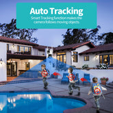 8MP 4K HD Wifi PTZ Auto Tracking IP Camera Outdoor Dual Lens Dual Screen AI CCTV Security Audio Video Surveillance P2P iCSee