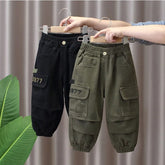 Spring and Autumn Kids Boys Pants 2024 New style Children's Handsome Cargo pants Cotton Boys Baby Casual Pants