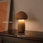 Wooden Mushroom Night Light – Touch Control, USB Rechargeable, Dimmable Walnut & Beech Bedside Lamp