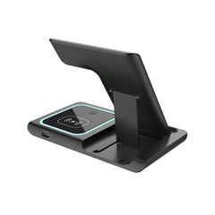 3 in 1 Wireless Charging Station Travel Charging Pad for iPhone 12~15 iWatch and Airpods 15W Fast Charger Foldable