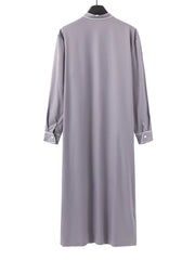 2024 New Muslim Men Hand Embroidered Formal Long Sleeve Luxury Abaya Designer Thobe Saudi Arabia Style with an Ethnic Motif