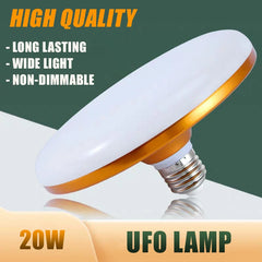 Super Bright 20W E27 LED Bulb 220V UFO Shape Indoor White Lighting Table Lamps Garage Super Bright LED Lamp