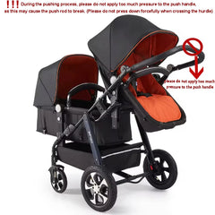 New Twins Baby Stroller Foldable Double Baby Stroller for Two Children Shock-absorbing Twin Baby Stroller Four Wheel Cart