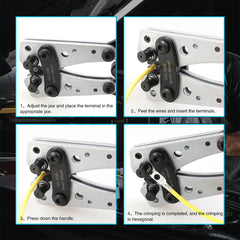 Heavy Duty Battery Cable Crimping Tool Wire Lug Crimper Terminal Copper Lugs Kit for Battery Wire Ring Terminals