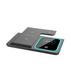 3 in 1 Wireless Charging Station Travel Charging Pad for iPhone 12~15 iWatch and Airpods 15W Fast Charger Foldable