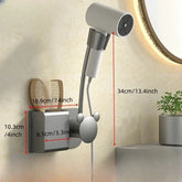 Bathroom Shelf on The Wall Without Drilling Multifunctional Storage Shelves Organizer Bathroom Hair Dryer Holder Toilet Cradle