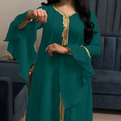 Jalabiya Kaftan Arabic Dress For Women Dubai Turkey Abaya Embroidery Loose Djellaba Muslim Fashion Islamic Clothing White