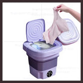 8L Portable Foldable Small Washing Machine With Spin Dryer Home Washing Machine Set Suitable For Socks And Underwear Dormitory