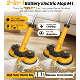 6000mAh Electric Mop M1 – 800RPM Cordless Power Scrubber & Spin Mop