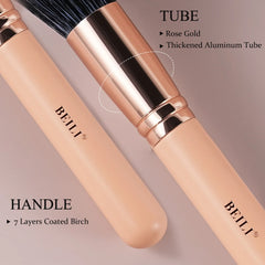 BEILI Pink Makeup Brushes High Quality Powder Foundation Blush Eyeshadow Make Up Brush Set Natural Hair косметика