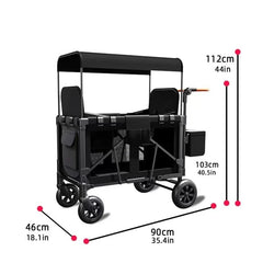 Twin Baby Stroller Children's Outdoor Camping Travel Stroller Children's Camping Stroller High View, Foldable, with Sunshade