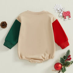 Newborn Baby Girl Boy Christmas Outfit Cutest Little Ginger Embroidery Romper Pullover Sweatshirt 0-18M