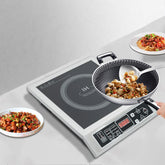 High Power 3500W Induction Cooktop IGBT Heating 10 Level Temp Adjust 50kg Load Bearing Portable Electric Stove for Home Kitchen