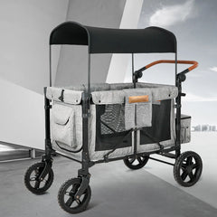 Baby strollers, foldable and portable, detachable sunshade, camping cart that can seat four children, Travel in autumn