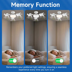 Led Ceiling Fan Lights for Living Room Remote Control Dimming 3 Colors Kitchen Lamp 3-Speed Drone Fan Lamps