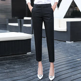Black Gray Suit Pants Woman High Waist Pants Office Formal Work Trousers Female Elegant Casual Straight Pants