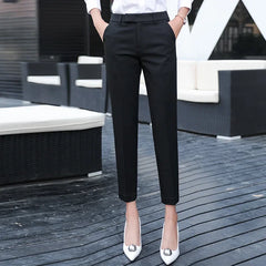 Black Gray Suit Pants Woman High Waist Pants Office Formal Work Trousers Female Elegant Casual Straight Pants