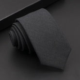 Classic Mens Solid Cotton Handmade 6cm Ties Striped Narrow Collar Slim Necktie Black Red Blue Formal Business Wedding Tie Gift