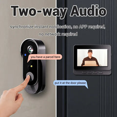 Wireless Wifi Doorbell Camera 1080P Video Intercom Doorbell Waterproof 4.3in IPS Screen Home Security Door Bell IR Night Vision