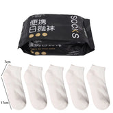 Disposable Travel Socks for Men Women 5/10pairs Washable Sock One Time Small Portable Breathable Cotton Sock for Business Trip