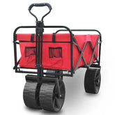 4 Wheels Portablefolding Beach Wagon 80KG Big Wheel Camping Folding Wagon Stroller Truck