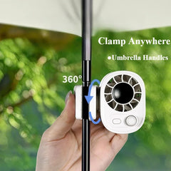 Hipacool Portable Car Clip Fan 360° Rotatable 100 Speed Wind 12V USB Rechargeable Electric Fan Low Noise Mini Fan Clamp Anywhere