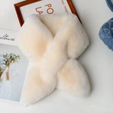 Winter New Fox Hair Scarf For Women Imitation Fur Collar Winter Versatile Thickened Warm Scarf Short Woolen Cross Neckerchief
