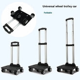 Aluminum Alloy Folding Shopping Cart Portable Lightweight Trolley Pull Rod Wheels Grocery Hauler Market Cart Home Use