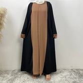 Fashion Muslim Middle East new hot selling abaya Arab Turkish Islamic fashion women's stitching fake 2-piece cardigan dress