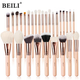 BEILI Pink Makeup Brushes High Quality Powder Foundation Blush Eyeshadow Make Up Brush Set Natural Hair косметика