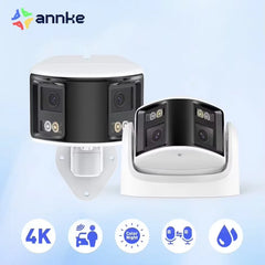 Smart Home 180° 8MP DUO POE Dual Lens Wide View Outdoor Video POE Camera,4K AI Human Detect,8MP Security CCTV Camera