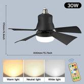 New Ceiling Fan LED With Light Remote Control Dimmable 30W E27 Base Modern Smart Wireless Fan Bedroom and Living Room Lighting