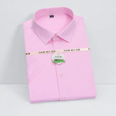 Men's new short sleeve shirt bamboo fiber casual non-ironing spring and summer shirt top high quality slim dress