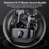 Wireless Earbuds BT5.3 Headphones HiFi Stereo EarBuds with ENC Noise Cancelling Mic 48H LED Display IP7 Waterproof Earphones