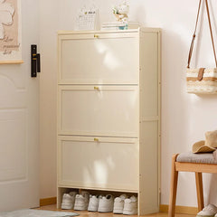 Ultra-Thin Vertical Shoe Cabinet Multi-Layer Flip Cover Space-Saving Shoe Organizer with Doors for Entryway Storage