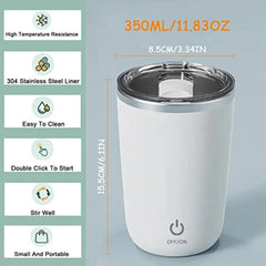 USB Rechargeable Automatic Self Stirring Mug Stainless Steel Coffee Milk Mixing Cup Blender Smart Mixer Water Bottle