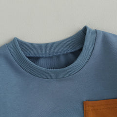 Infant Baby Boys Pants 2pcs Clothing Set Fall Winter Casual Long Sleeve Sweatshirt with Elastic Waist Sweatpants Fall Tracksuits