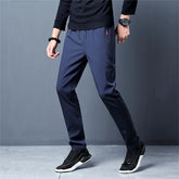 Men's Casual Pants Business Stretch Slim Fit Elastic Waist Jogger Korean Classic Blue Black Gray Male Brand Trousers